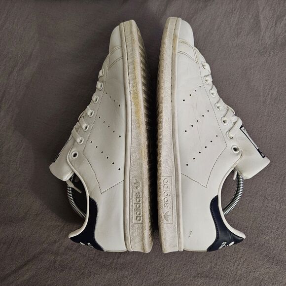 Mens Sz 10 Adidas Stan Smith White Navy Casual Athletic Tennis Shoes Preppy Y2K main image 4